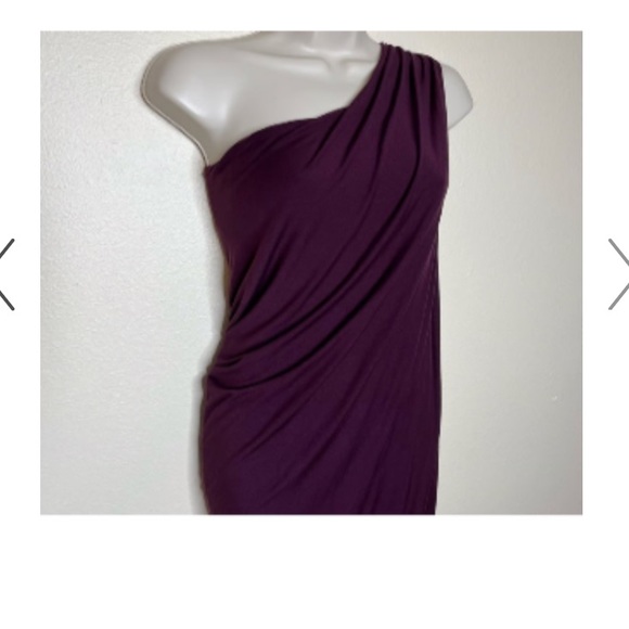 Bailey 44 One Shoulder Ruched Bodycon Dress Women Medium Rayon Spandex - Picture 4 of 5